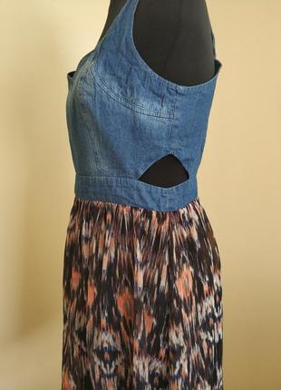 Стильний комбінований сарафан плаття джинс atmosphere4 фото