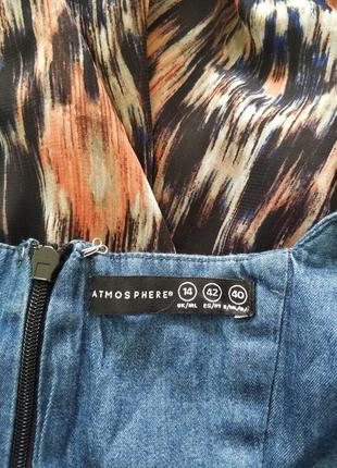 Стильний комбінований сарафан плаття джинс atmosphere5 фото