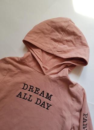 Крутой худи нюдового цвета с надписью dream all day party all night,молодежная кенгурушка3 фото