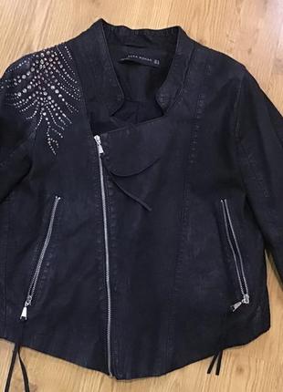 Кожаная куртка zara