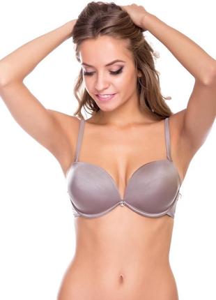 Гладкий бюстгальтер двойной push-up lormar double corteccia 70b кофейный
