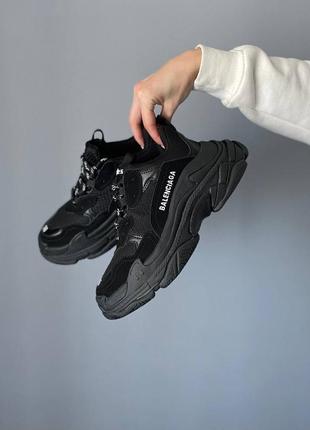 Жіночі брендові кросівки баленсіага. колір чорний. 🖤9 фото