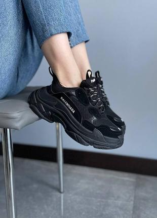 Жіночі брендові кросівки баленсіага. колір чорний. 🖤2 фото