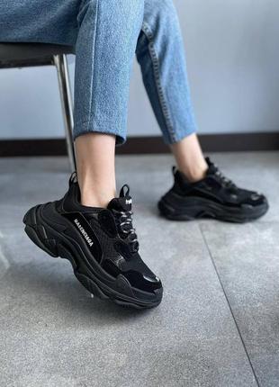 Жіночі брендові кросівки баленсіага. колір чорний. 🖤6 фото