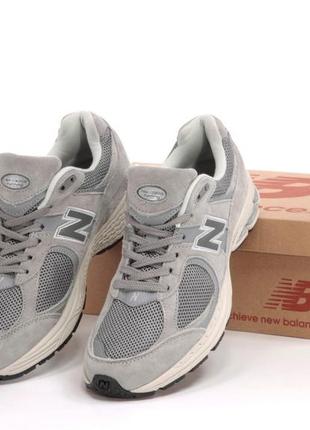 Чоловічі шкіряні кросівки new balance 2002r marblehead light grey (41-43