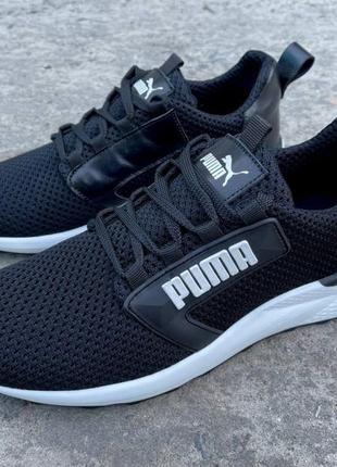 Літні кросівки puma колір чорний, білий