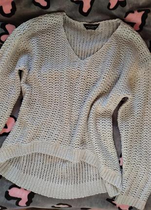 Джемпер свитер весна в дырочку вязка вязаный кофта голубая джемперочек свитшот пуловер