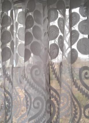 Готова біла коротка пошита штори тюль фіранки, гардини арка в кухню веранду вітальню...