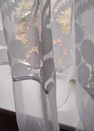 Готова біла коротка пошита штори тюль фіранки, гардини арка в кухню веранду вітальню...