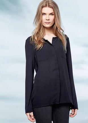 Стильная , черная блуза от tchibo, размер евро 36/38 (ru 42/44)