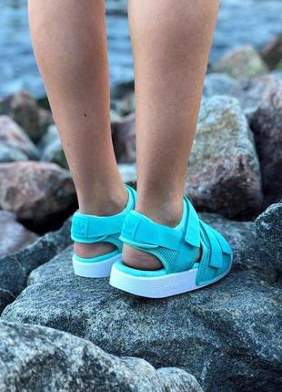 Красивые женские сандалии adidas в бирюзовом цвете (весна-лето-осень)😍9 фото