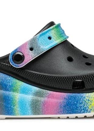 Сабо крокус кроксы crocs classic crush damă dye clog черный