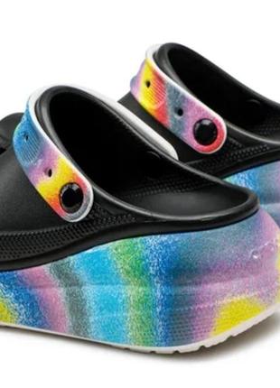 Сабо крокус crocs classic Glitter spray dye clog черный2 фото