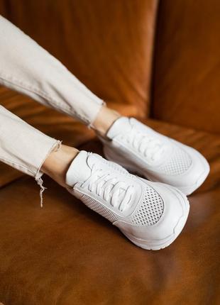 Жіночі кросівки шкіряні літні білі перфорація розміри 36,37,38,39,40,413 фото