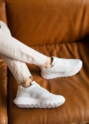 Жіночі кросівки шкіряні літні білі перфорація розміри 36,37,38,39,40,412 фото