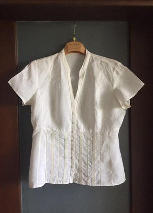 Натуральна лляна річна блуза1 фото