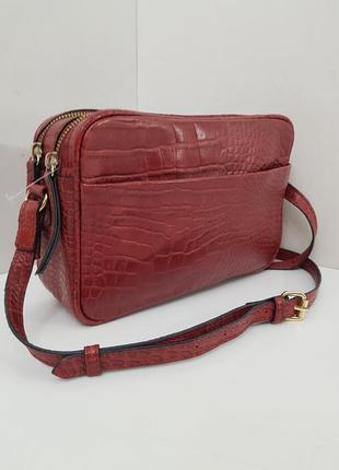 Стильная кожаная сумка crossbody тиснение крокко next6 фото