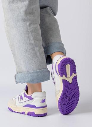 Женские кроссовки new balance 550 white violet3 фото