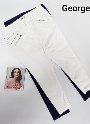 Жіночі білі завужені джинсові штани скінни з високою посадкою від бренду george