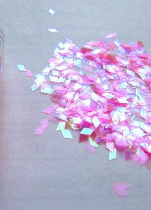 Пленка для эффекта "битое стекло" порезанная в колбочках розовая