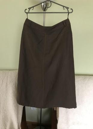 Льняная юбка  с молнией сбоку.3 фото