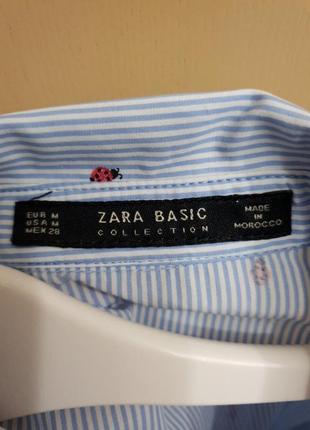 Рубашка в полоску и принтом от zara