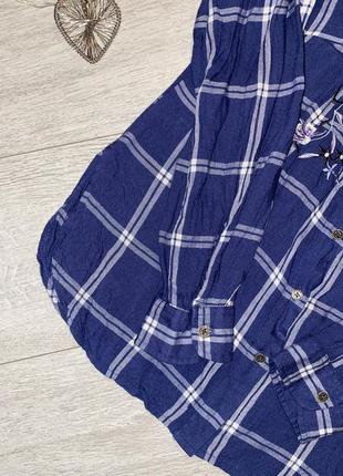 Стильна вишита блузка в клітинку розмір м2 фото