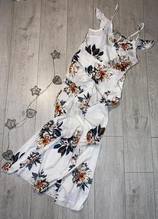 Длинное платье в цветочный принт размер м1 фото