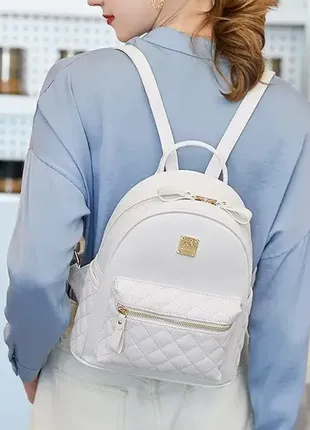 Женский стеганый городской рюкзак, прогулочный рюкзачок качественный2 фото