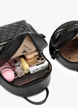 Женский стеганый городской рюкзак, прогулочный рюкзачок качественный5 фото