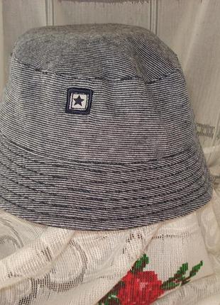 Панама дитяча 6-12 міс.,100%коттон,52-53см.в синьо-сіру смужку.