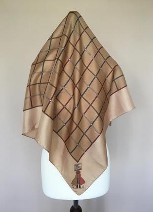 Шелковый платок бренд vintage 1990's silk burberrys scarf 78см 77см оригінал!6 фото