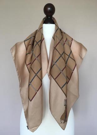 Шелковый платок бренд vintage 1990's silk burberrys scarf 78см 77см оригінал!2 фото