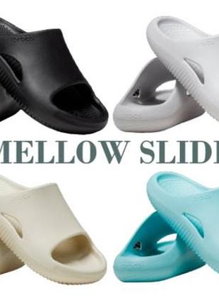 Шльопанці слайди крокси чорні crocs mellow slide black m4 m5 m6 m7 m8 m9 m10 m112 фото