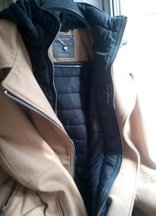 Стильное пальто косуха из качественной шерсти с подстежкой s street one5 фото