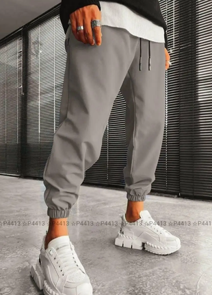 Спортивные брюки мужские с карманами двунитка норма, батал, 5 цветов  : razg4413-р15469iве1 фото