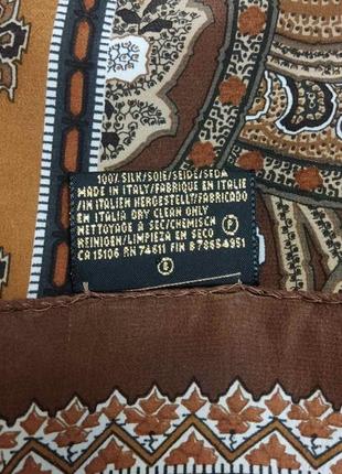 Женский шелковый платок art of silk tie rack 81*84 см, винтажный шелковый платок коричневый