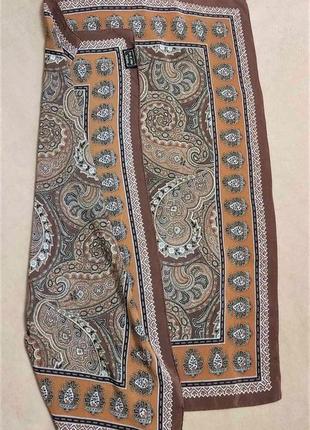 Женский шелковый платок art of silk tie rack 81*84 см, винтажный шелковый платок коричневый