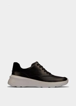 Шкіряні кросівки clarks sprint lite lace black