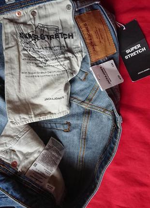 Брендовые фирменные легкие летние демисезонные стрейчевые джинсы из органического хлопка jack&amp;jones,новые с бирками, размер 32/32,organic cotton.6 фото