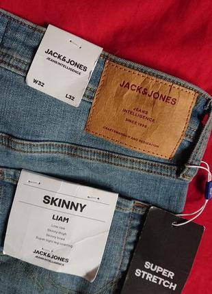 Брендовые фирменные легкие летние демисезонные стрейчевые джинсы из органического хлопка jack&amp;jones,новые с бирками, размер 32/32,organic cotton.5 фото