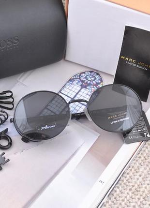 Фірмові сонцезахисні круглі окуляри marc john polarized mj0795 з шорою4 фото