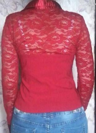 Неймовірно елегантна червона блуза2 фото