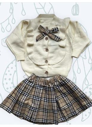 Нарядний дитячий костюм для дівчинки із спідничкою 1-5 років