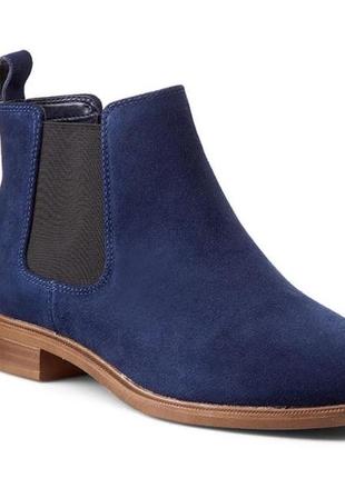 Р.37.5  clarks жіночі замшеві черевики челсі оригінал