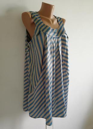 👑 серебристо-серое платье трапеция в диагональную полоску👑туника👑 расклешенная блуза4 фото