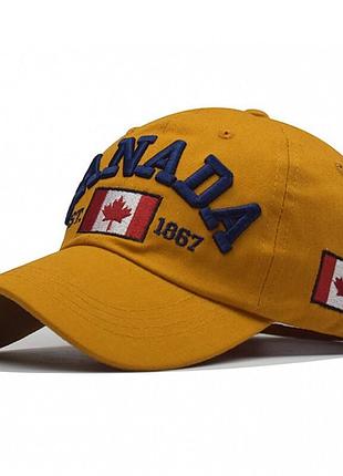 Бейсболка от бренда narason коричневая с вышивкой canada