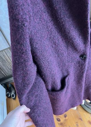 Фиолетовое шерстяное пальто темно вишневої more & more8 фото