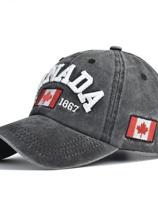 Мужская бейсболка narason серого цвета с вышивкой canada