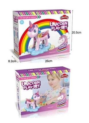 Пластилін “unicorn playset" color-mud тісто для ліплення 4 кольори, єдиноріг, аксесуари1 фото